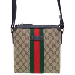 GUCCI Sherry Line GG Supreme Flat Messenger Bag Shoulder